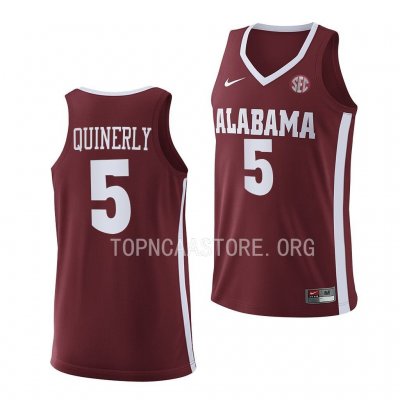 Men's Alabama Crimson Tide #5 Jahvon Quinerly Crimson Replica NCAA 2022-23 College Basketball Jersey 2403GICS7